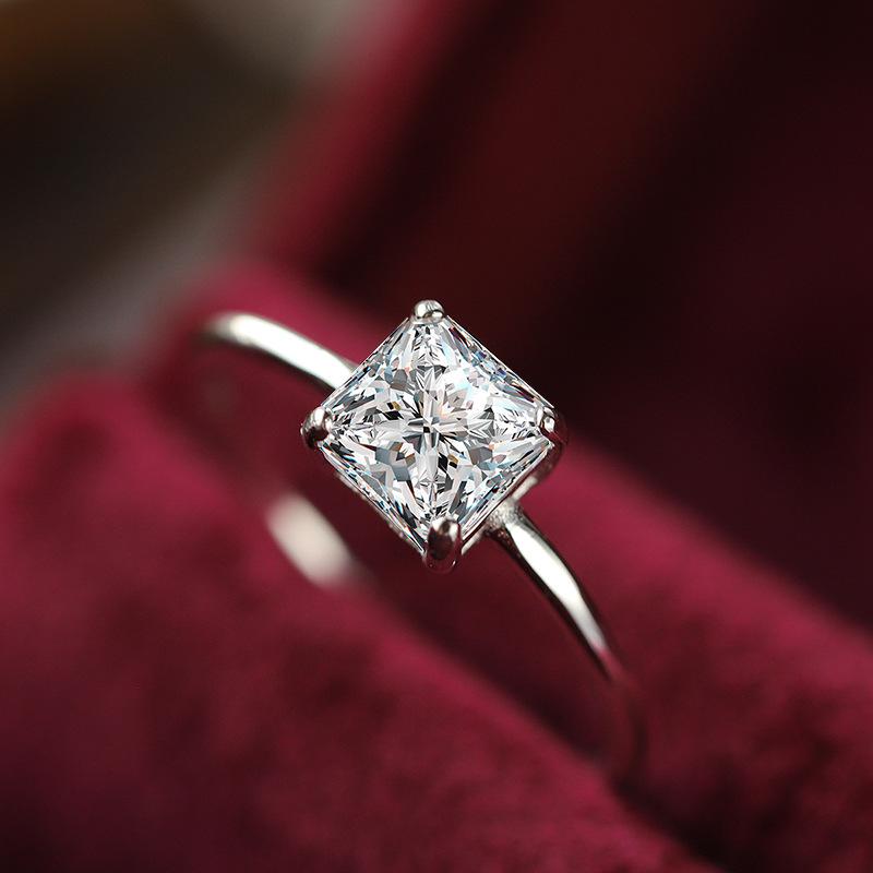 

Помолвочное кольцо из стерлингового серебра с цирконом для женщин - европейская и американская мода, серебряные украшения 925 пробы Size 7