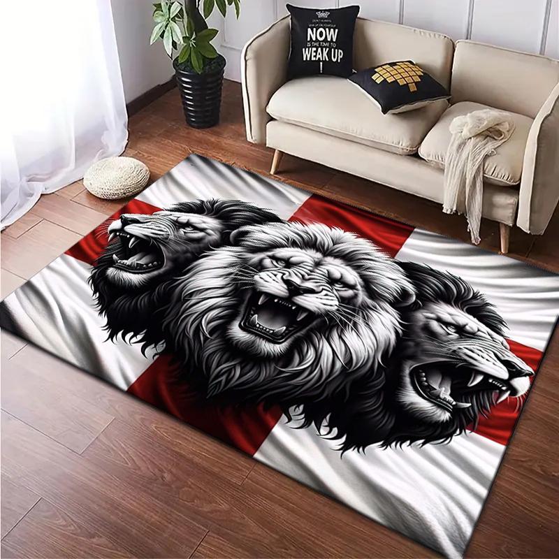 1PC Lion pattern printed Carpet Rug for Living Room Bedroom Home Sofa Decoration,Non-slip Floor Mat Floor mat