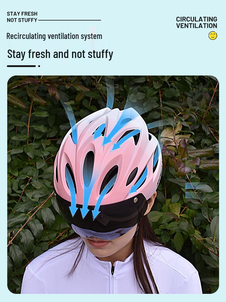 Magnetic Goggles Helmet Set: Anti-Glare Breathable Helmet, Taillight, for Mountain, Road, and Folding Bikes.