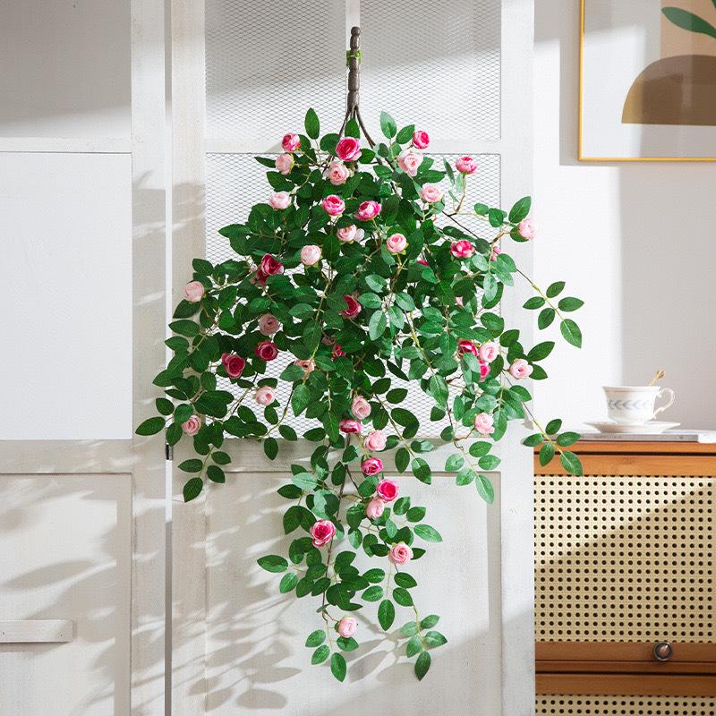 Artificial Rose Flower Vine for Wall & Pipe Decoration In Living Rooms, Malls & Courtyards