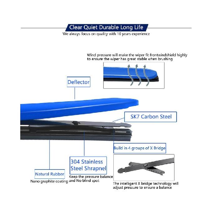 LNJING Colorful Car Wipers For Opel Vauxhall Zafira B A05 2005-2019