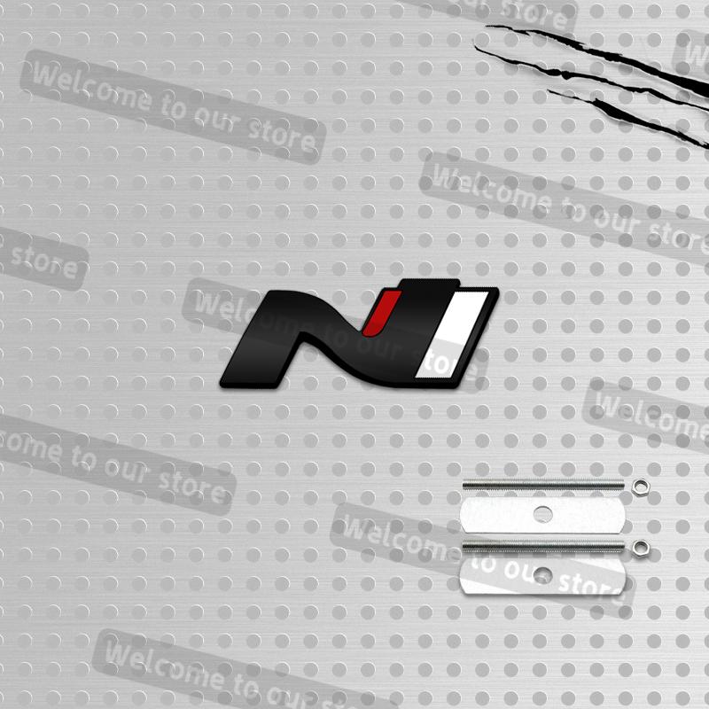 3D Metal Car Styling N Grille Emblem Decals Rear Trunk Body Badge For Hyundai N Line Veloster Elantra Sonata I20 I30 I10 Ix35 TT36