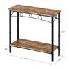 2 Tier Small Console Table Retro Sofa Table with Storage Behind Couch Table for for Living Room Entryway Hallway Foyer