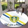 Leeds United Custom Name Round Area Rug,Carpet Rug for Living Room Bedroom Sofa Playroom Decor,Non-slip Floor Mat