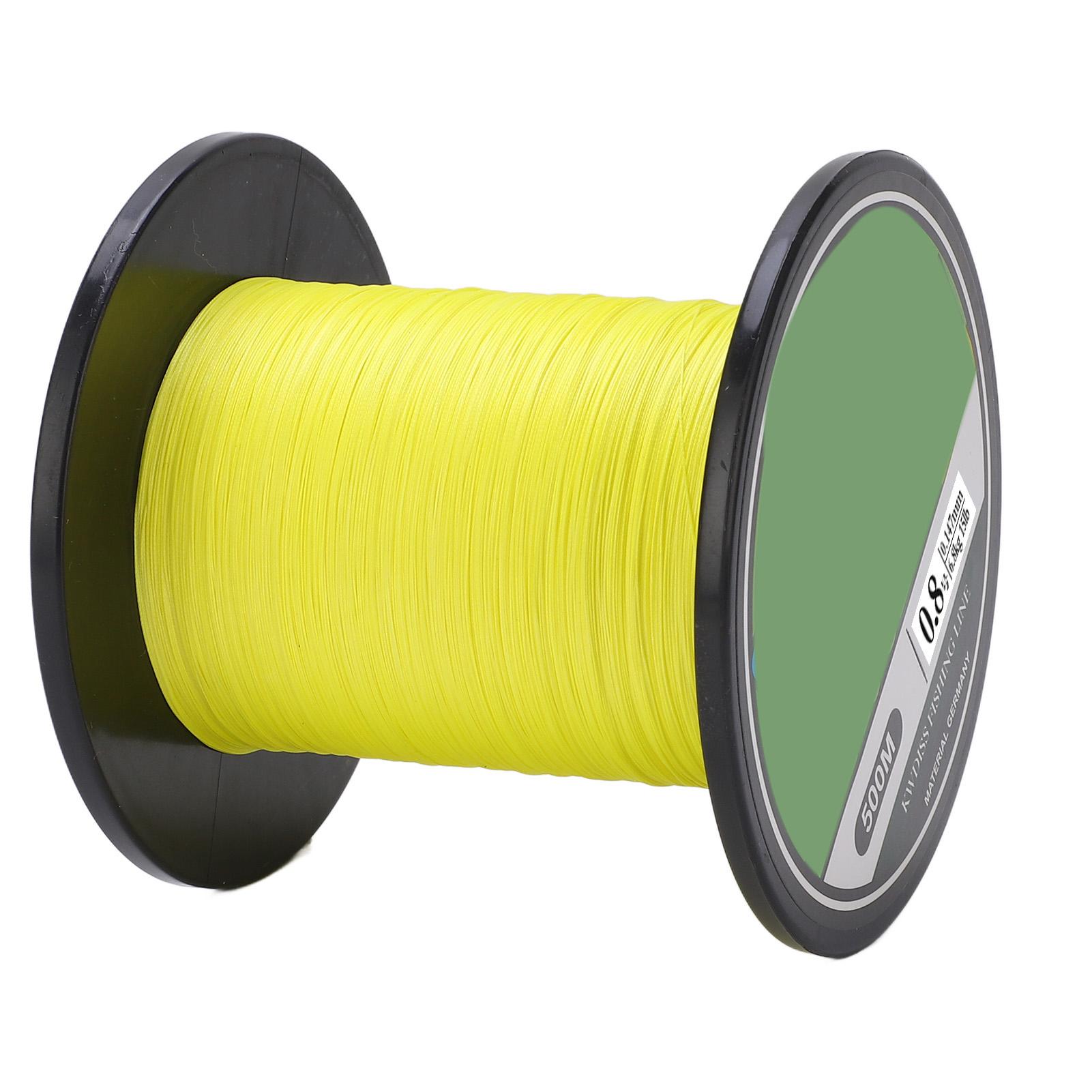 Плетеная рыболовная леска 8 прядей 500 м Сверхпрочная ПЭ рыболовная леска Леска для приманки Леска для кайта Желтая для морской рыбалки0.8