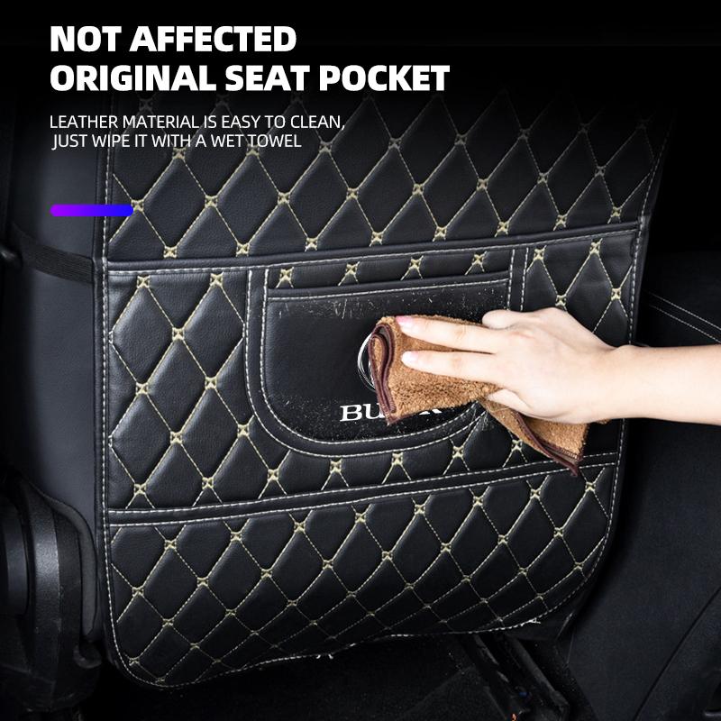 PU Leather Car Seat Back Protector Pad For Buick Century Excelle XT Envision Excelle GT Verano Regal Park Avenue Envista GL8 GL6