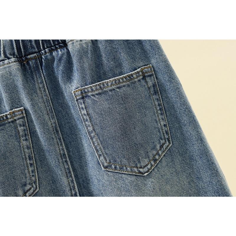 DIMANAF 2025 New Summer Denim skirt Women Casual Denim Big Blue