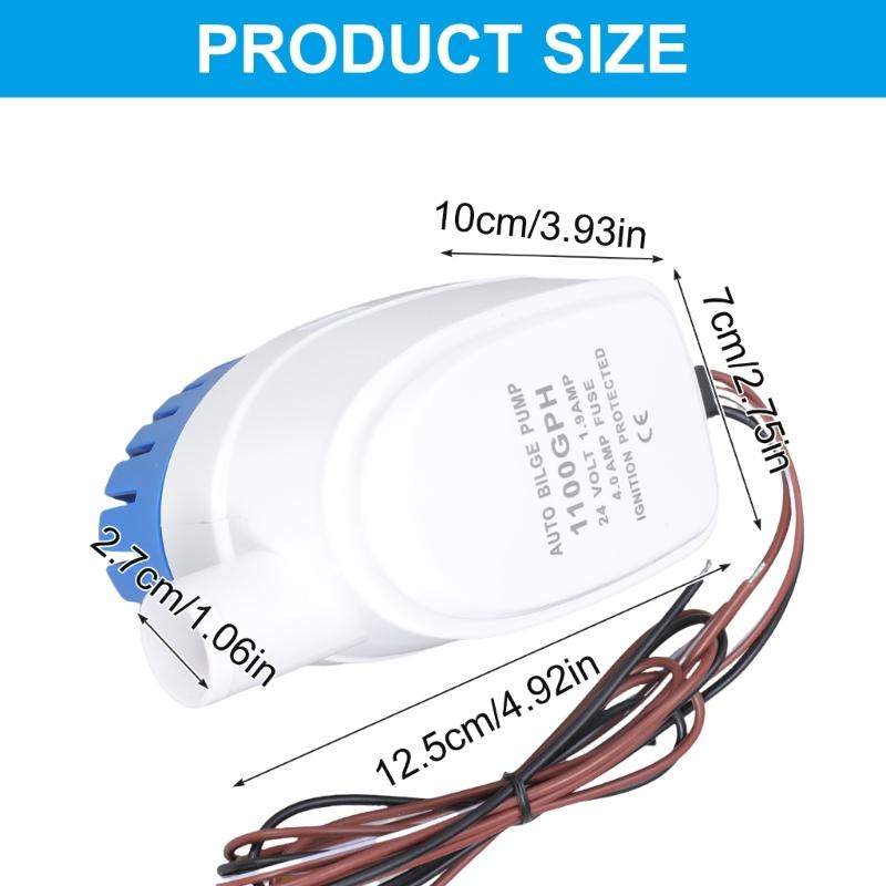 Auto Bilge Pump High Efficiency 1.06Inch Outlet Automatic Marine Submersible Water Pump Bilge Pump for Boats Yachts Pool