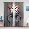 Black Spider Dry Tree Sheer Voile Curtains Window Treatment for Kitchen Living Room Bedroom Spider Web Chiffon Tulle Curtains