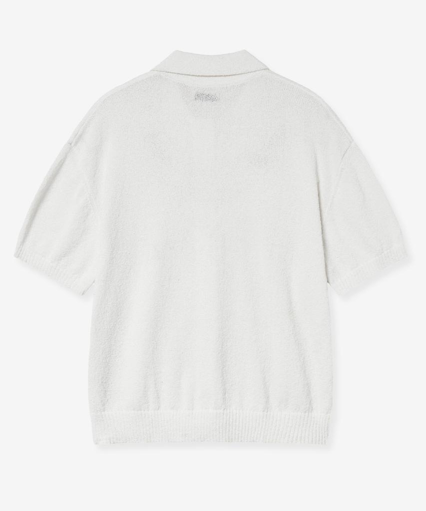 VTWO Cool Washable Boucle Collar Knit (Ivory)