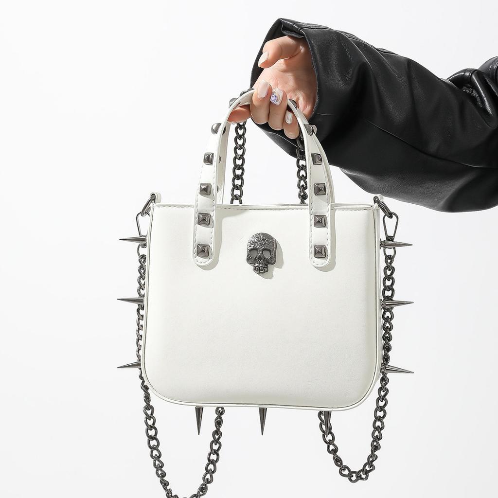Gothic bag funny personality handbag fashion willow nail chain bag cross skull shoulder crossbody women's bag