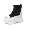 Fashion 8cm Women 2024 Autumn and Winter New Thick-soled Mid-calf Boots Inside Height-raising Socks White Shoes with Muffin