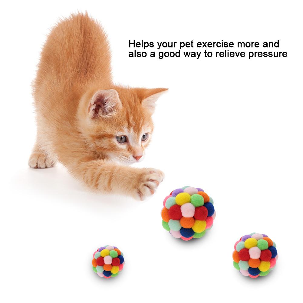 Pet Colorful Plush Toy Playing Ball Dog Puppy Cat Exercise Interactive Training Tool