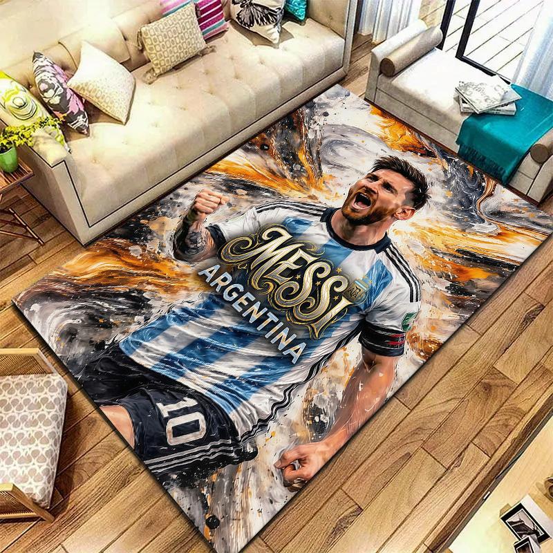Dywan z imieniem Messi do salonu, sypialni, dekoracja sofy domowej, mata podłogowa antypoślizgowa dla dzieci