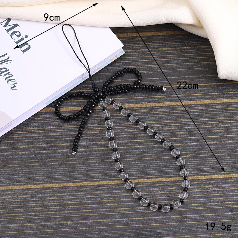 Elegantní perlový mašličkový korálkový řetízek na telefon a všestranná šňůrka pro ženy