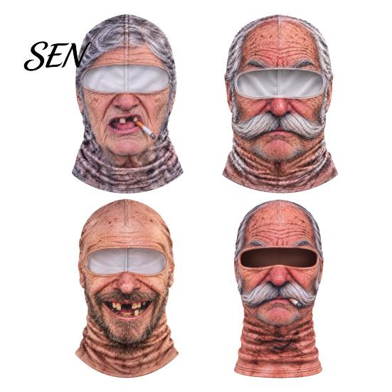 Maska na obličej pro starce na zimu Lyžařská maska, Vtipná kukla přes hlavu s fotodoplňkem Kryt krku pro výlety, Realistický vzor Cosplay kostým Lyžování