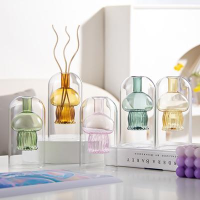 Double Layer Glass Aromatherapy Bottle Jellyfish Shaped Glass Ornament Bottle Exquisite Fragrance Diffuser Bottle Home Indoor