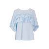 VISITINNEWYORK Round Neck Double Frill Blouse (Va6Ss34)