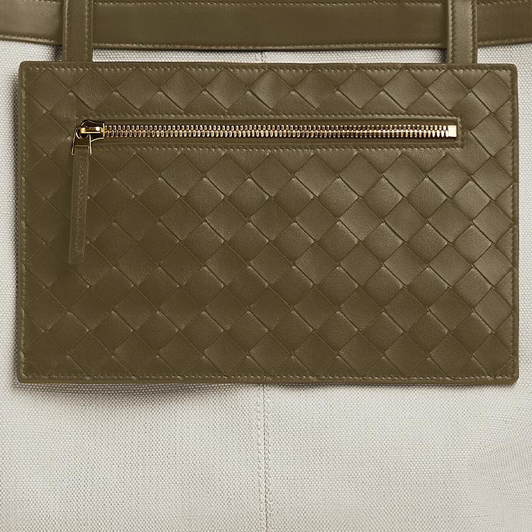 Bottega Veneta Intrecciato Woven Canvas Tote Bag Women tote bags Natural Earth-Brown 754914V3BO19363