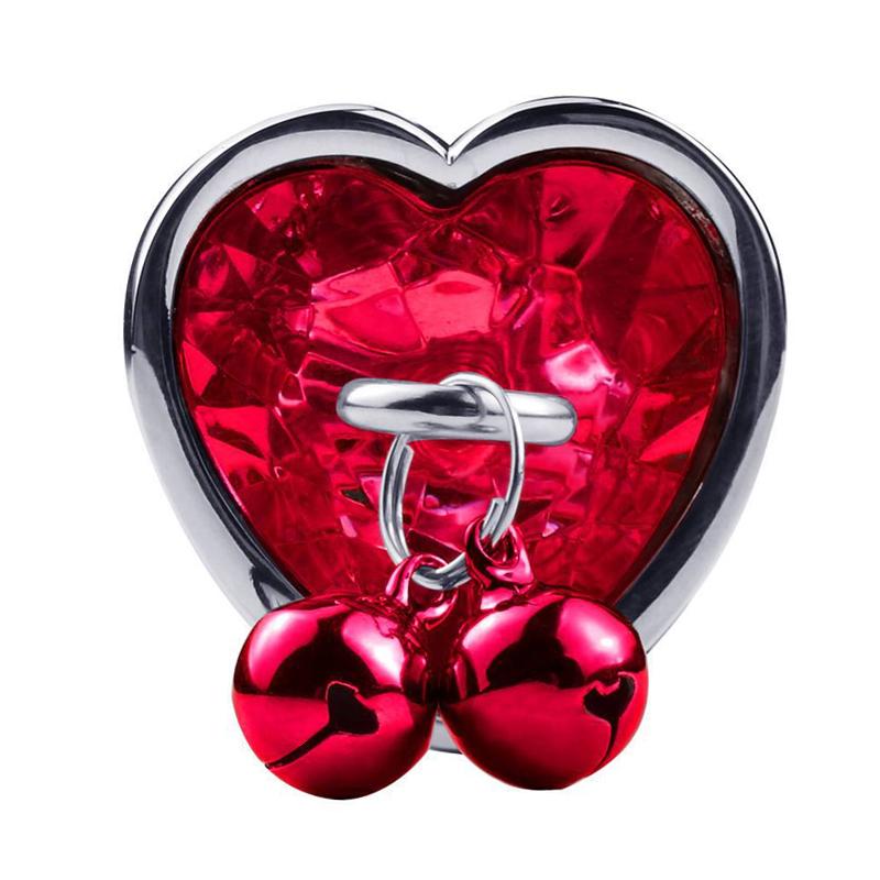 S/M/L Anal Plug Sexspielzeug Edelstahl Glattstahl Butt Plug mit Glöckchen runder Kristall Anhänger Schmuck