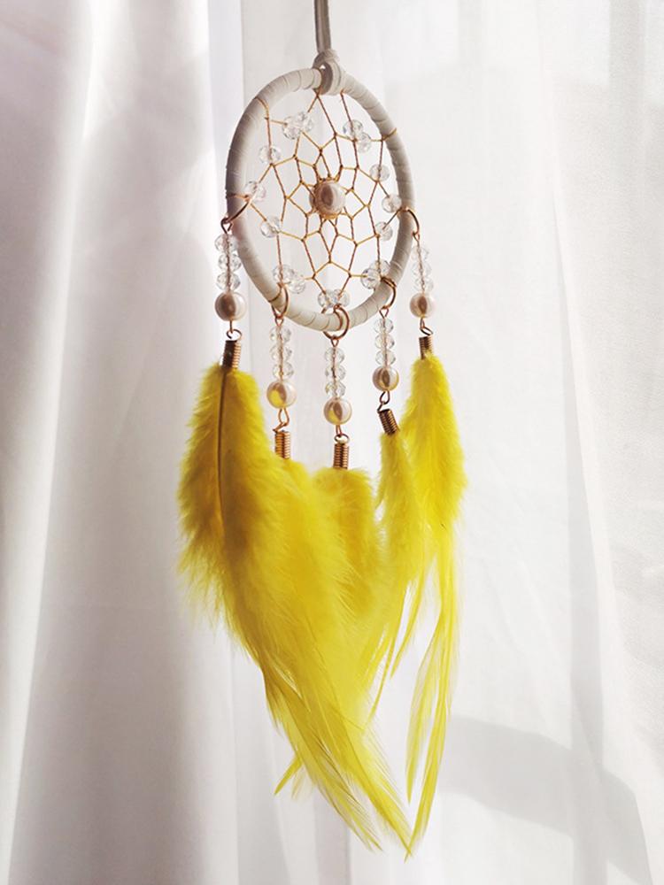 Creative Hand-woven Car Pendant Dream Catcher Feather Wind Chime Valentine's Day Gift Bedroom Hanging Ornaments Home Decoration