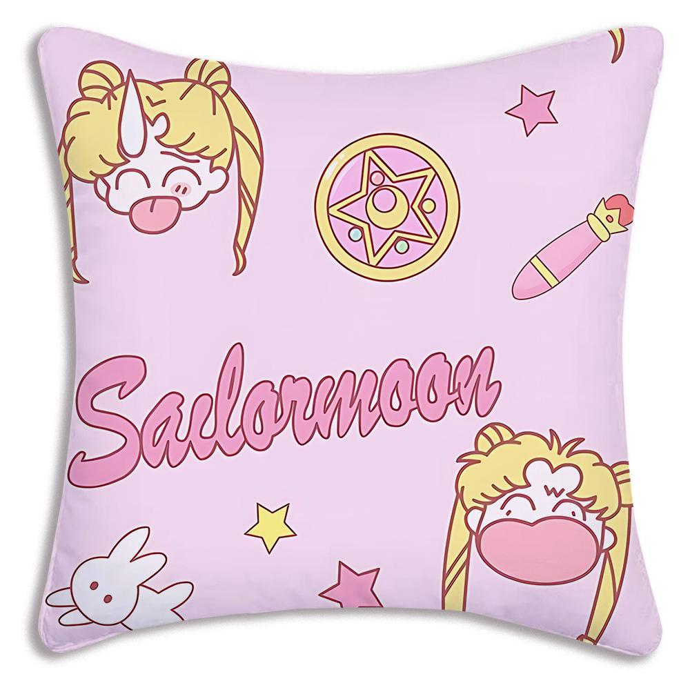 1PC Cute M-shaped Moon Pillowcase Cartoon Sofa Decoration Home Double-sided Printing Cute Square Cushion Pillowcase