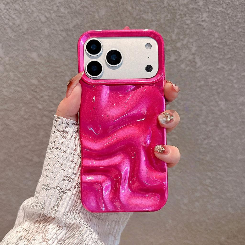 Simple Three-dimensional Water Ripple for IPhone17promax/16 Mobile Phone Case Apple 15/14/12/13 Soft 11