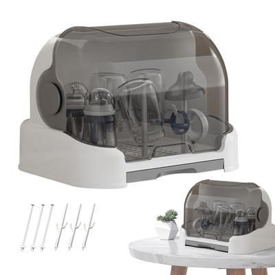 Babies Bottle Drying Rack Dustproof Bottle Storage with Removable Drip Tray Durable Good Sealing Protection Toddler Bottles