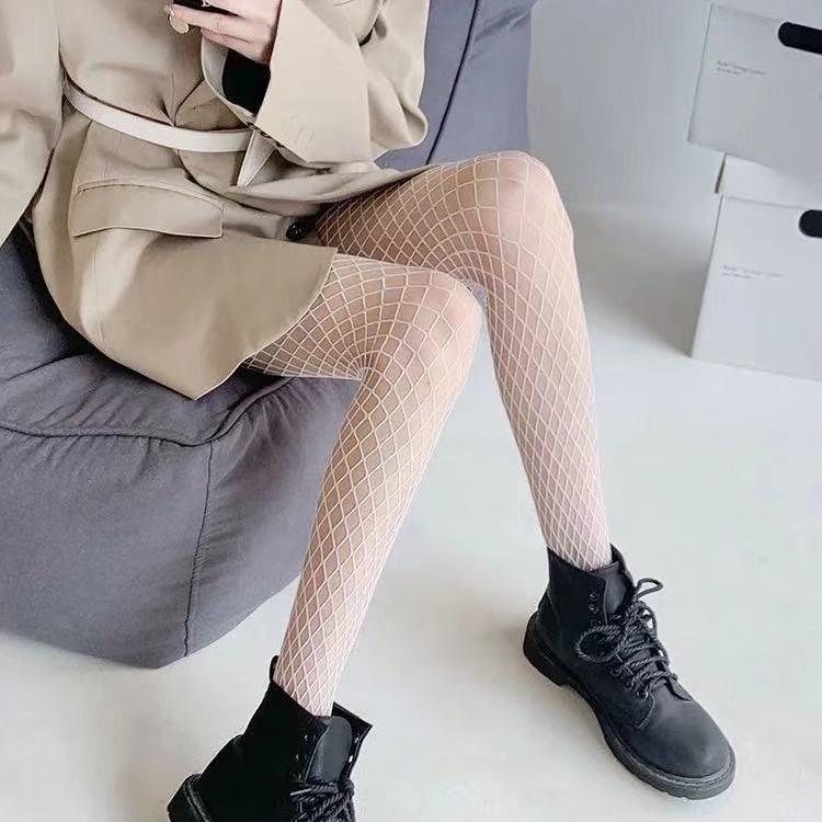 Komancon Spring/Summer Fishnet Pantyhose: European & American Style, Sexy Long Rhinestone-Embellished Stockings for Women.