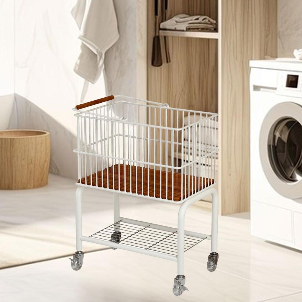 Kleideraufbewahrungswagen mit herausnehmbarem Korb, 70 cm hoch, Farbe, zur Organisation von Schmutzwäsche