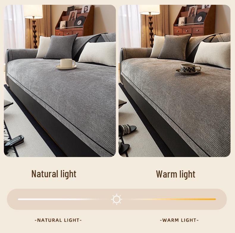 Premium Four-Season Non-Slip Chenille Sofa Cushion Cover