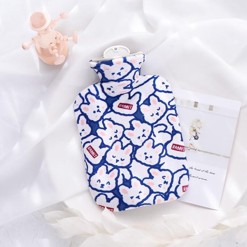 Brangdy Cute Plush Rabbit Hot Water Bottle Hand Warmer Set