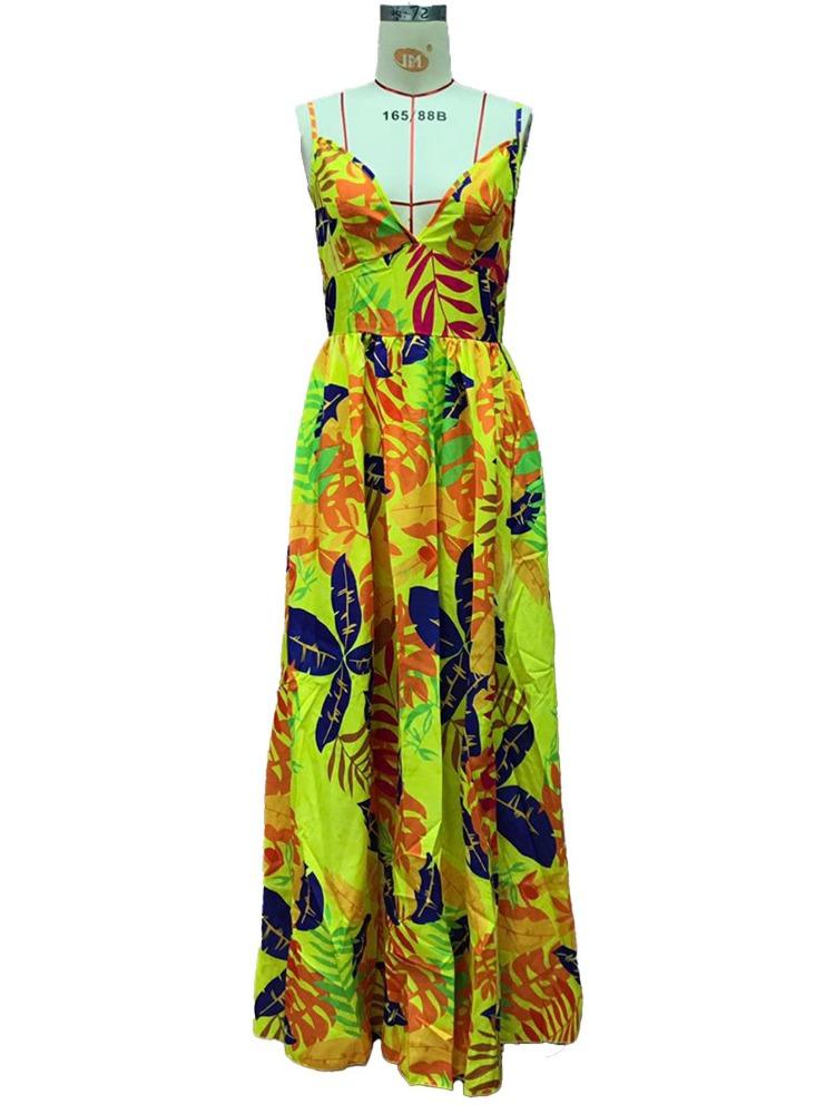 Spring Fashion Bohemian Strapless Maxi Dress with Four Way Stretch