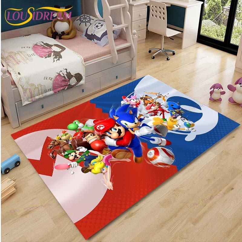 Mario Bros Anime Teppich Wohnzimmer Schlafzimmer Nachttisch Matte Japanisches Arbeitszimmer Computer Stuhl Home Fashion Bodenmatte Bereich Teppich