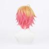 LVMEY Anime Character Cosplay Cream Yellow Pink for Heat Resistant Cosplay Costume Wig Net Perfect for Comic Cultural and School Festivals Wig, Short,