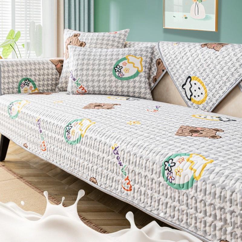 Summer Ice Silk Latex Sofa Cushion  Popular New Summer Non-Slip Mat Cartoon Sofa Cover Cover Cloth
