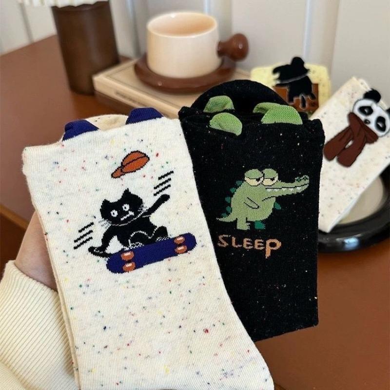 Ladies Spring and Summer Cartoon Funny Cute College Tube Socks