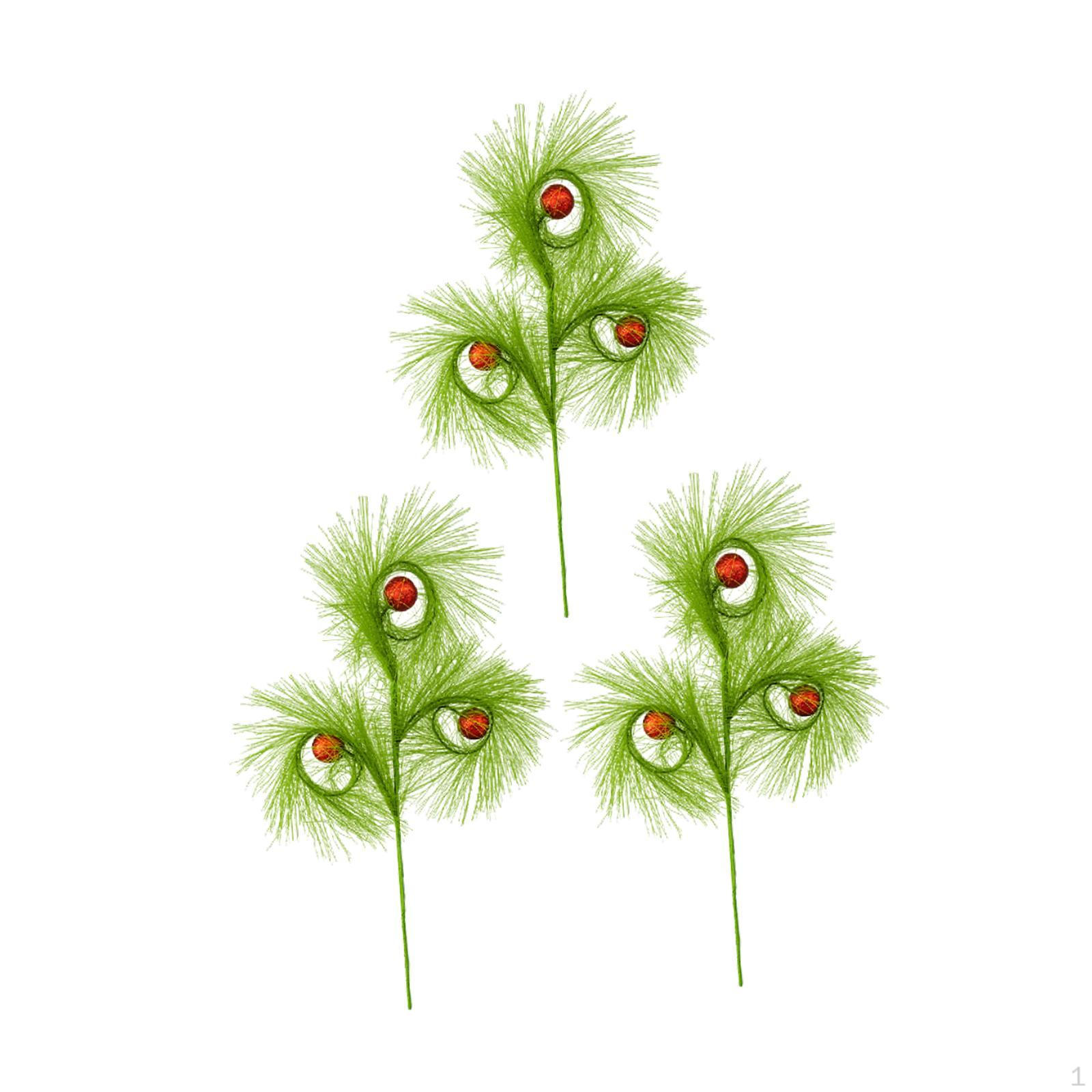 

3 шт. Рождественские украшения для елки, травяной декор с шарами, красный, зеленый, для офиса, свадьбы, центрального элемента, вечеринки, дома