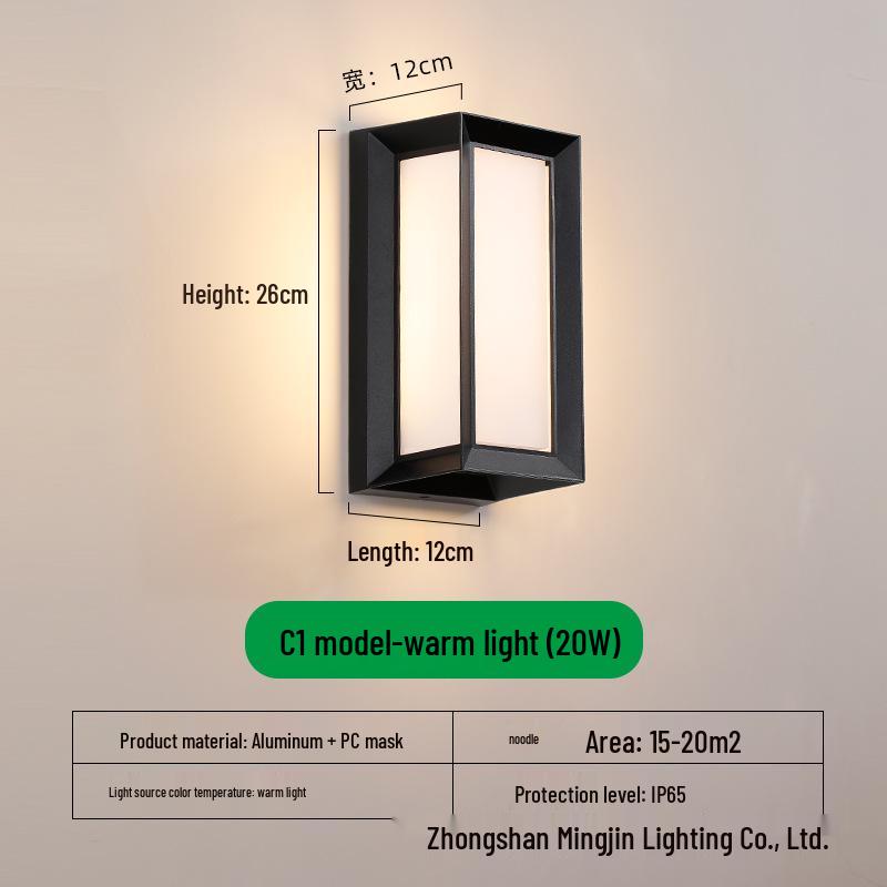 LED Waterproof Outdoor Wall Light for Balcony, Corridor, Courtyard, and Garden