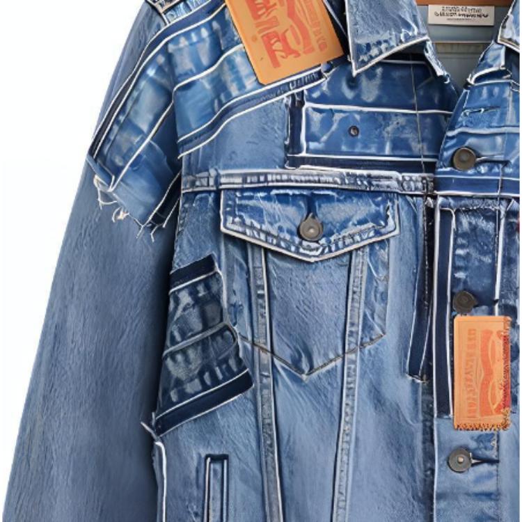 Levis SS24 501® Day Special Limited Edition Patchwork Design Jacket Unisex Jacket Blue 72334-0708