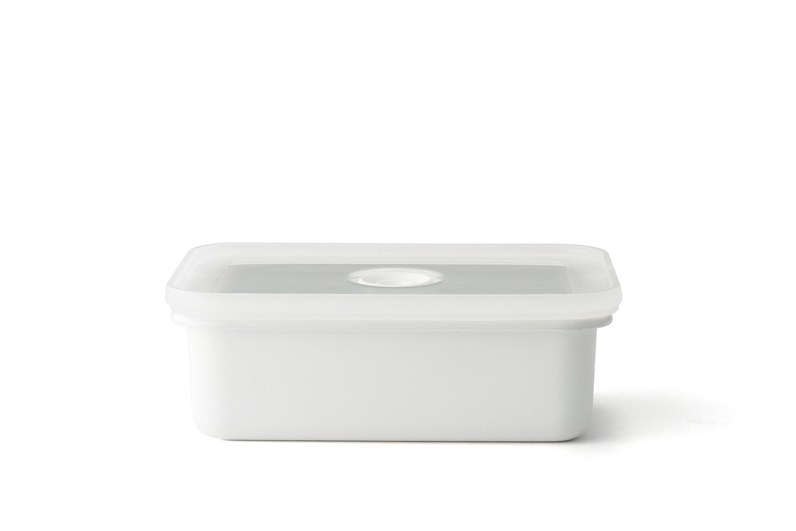 

Fuji Enamel Storage Container Shallow Square Container Veed M VD-M.W білий