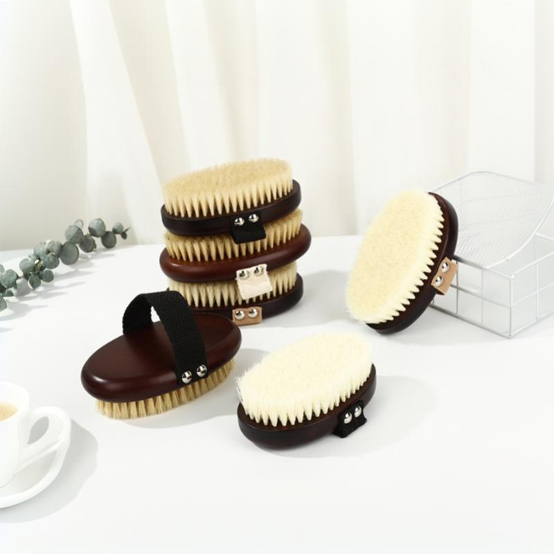 1Pcs Soft Wet Dry Body Spa Massager Brush Wood Bristle Bath Brush Household Practical Skin Exfoliates Body Cleaning Brush