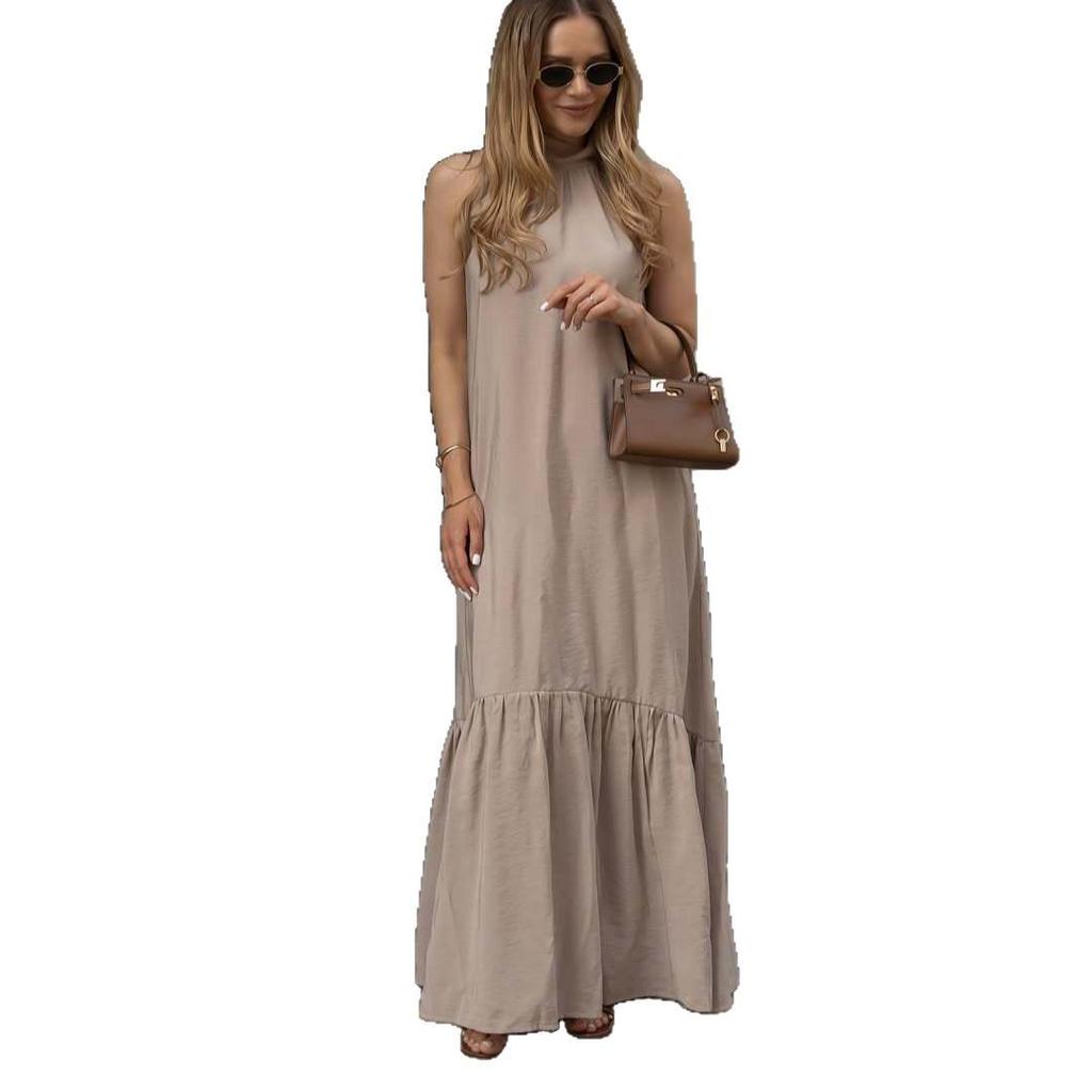European-American 2025 Sleeveless Backless Summer Casual Long Dress - New Fashion Slimming Design