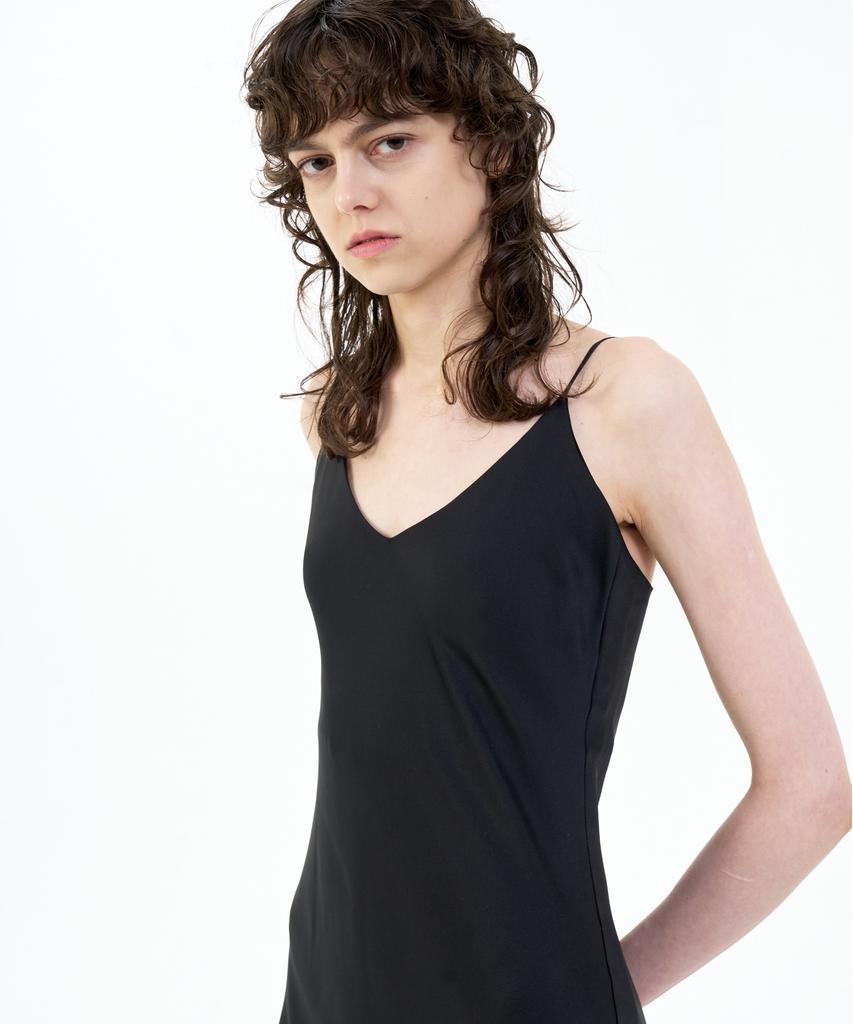 Bikwaieos Maxi Satin Slip Dress_Black