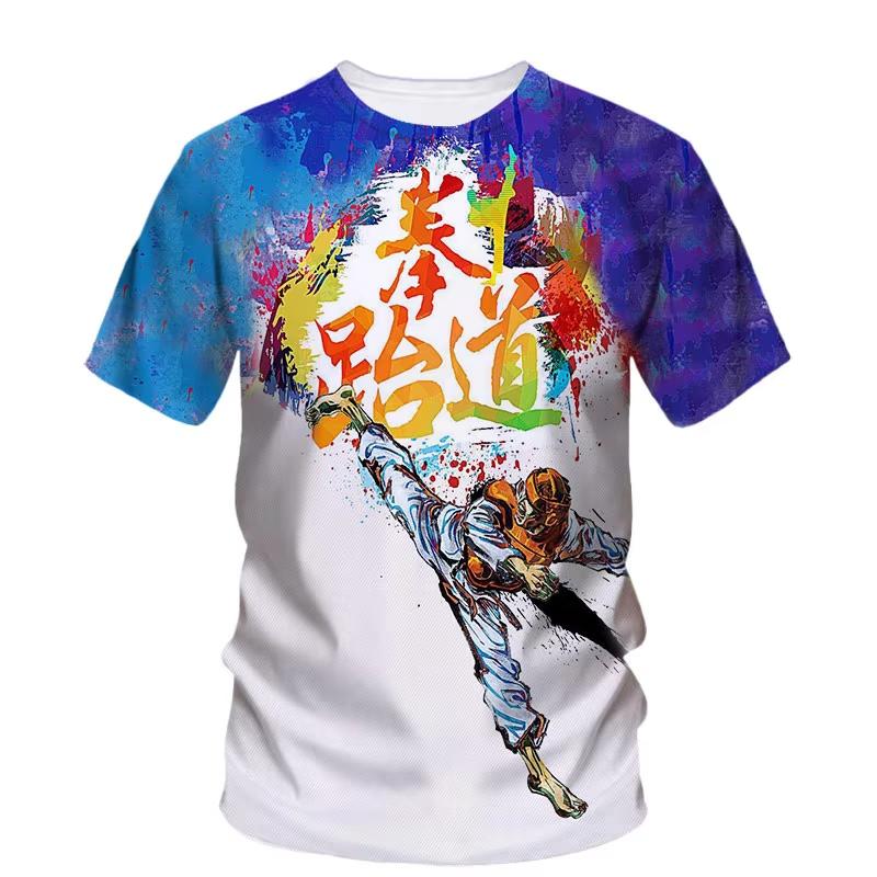 T Shirt for Man 3D Taekwondo Karate Boxing Printing T Shirt Martial Art Wushu Graphic Tee Kid Cool Hip Hop Clothing Tops Tees