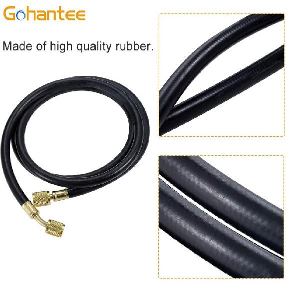 R410A AC Refrigerant Charging Hoses, 59“ HVAC Charging Hose with 1/4’’ SAE Female Flare, 800PSI Working Pressure for R410A R22 R134A R12 R502