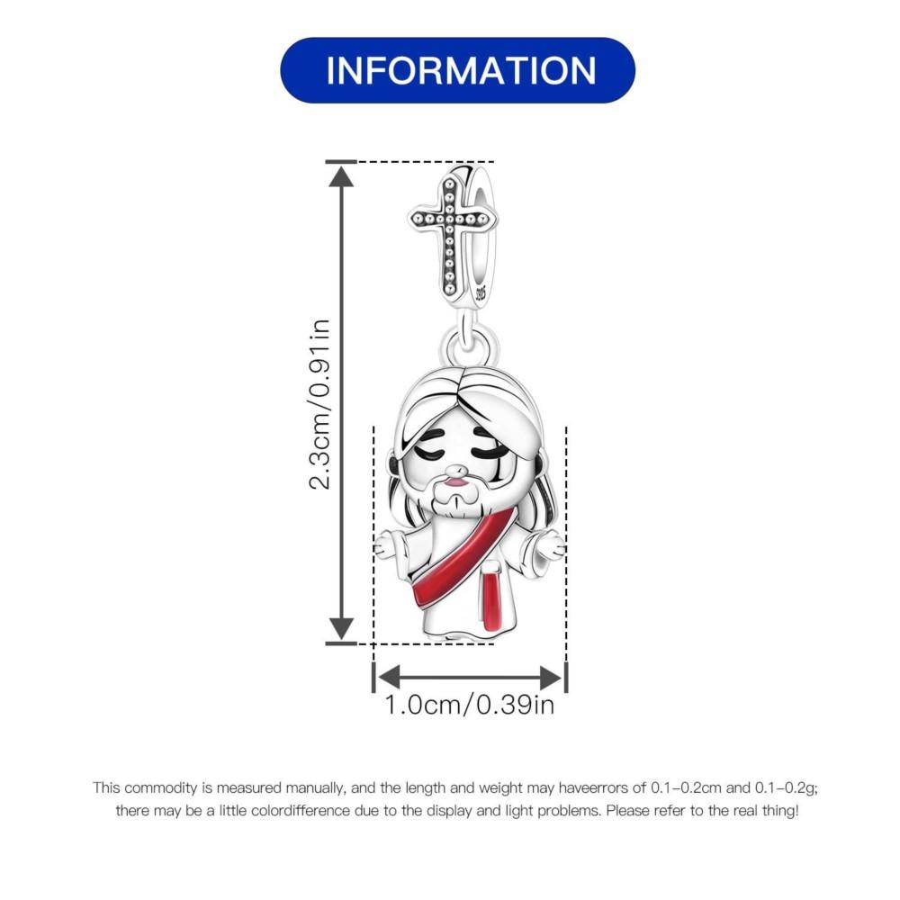 925 Silver Jesus Character Religious Symbol Pendants Bracelet Charms Fit Jewelry Party Beads DIY Fine Gifts Accessory