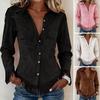 Leichte Damenhemden Quastenhemd für den Herbst, Knopfleiste Slim Fit Fransen Langarm Oberteil Bluse, Einfarbige Lässige Oberteile, Westliches Cowgirl Outfit