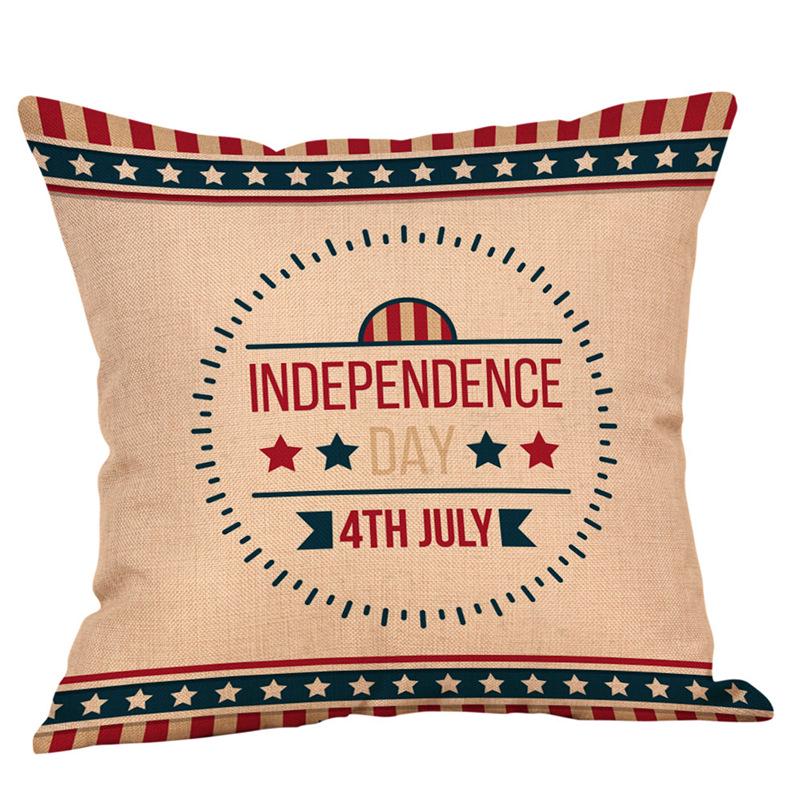 Independence Day Linen Pillowcase - Polyester Sofa and Car Cushion