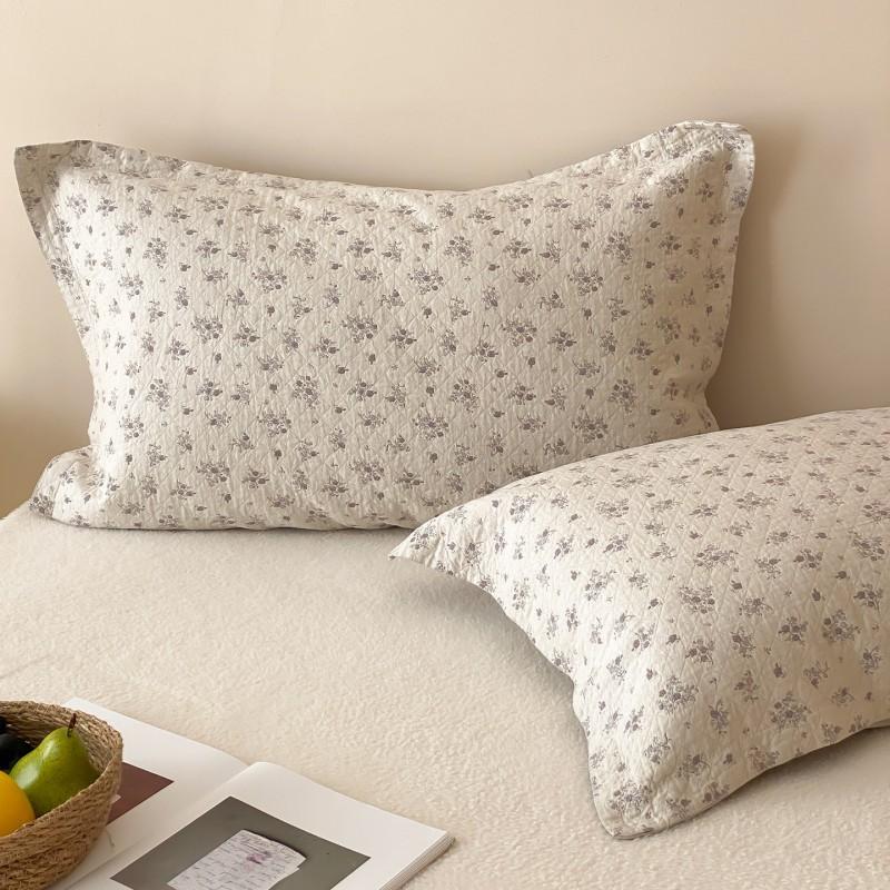 Cotton Muslin Pillowcase Set 48x74cm Soft Breathable Bedding Home Use 40s Count Pure Anti-Oil Stain